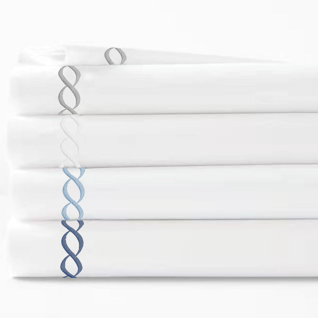 600 Thread Count Rope Embroidered Pillowcase Pair
