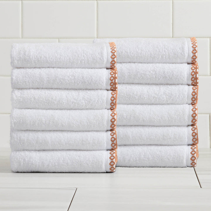 Cotton Border-Stitched 6-Piece Towel Set - Valery Collection