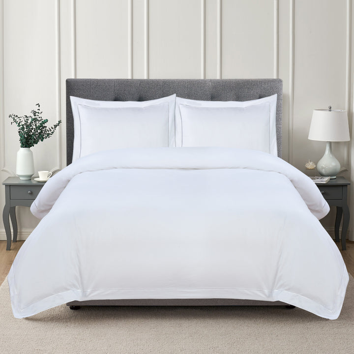 600 Thread Count Framed Sateen Embroidered Cotton Duvet Set